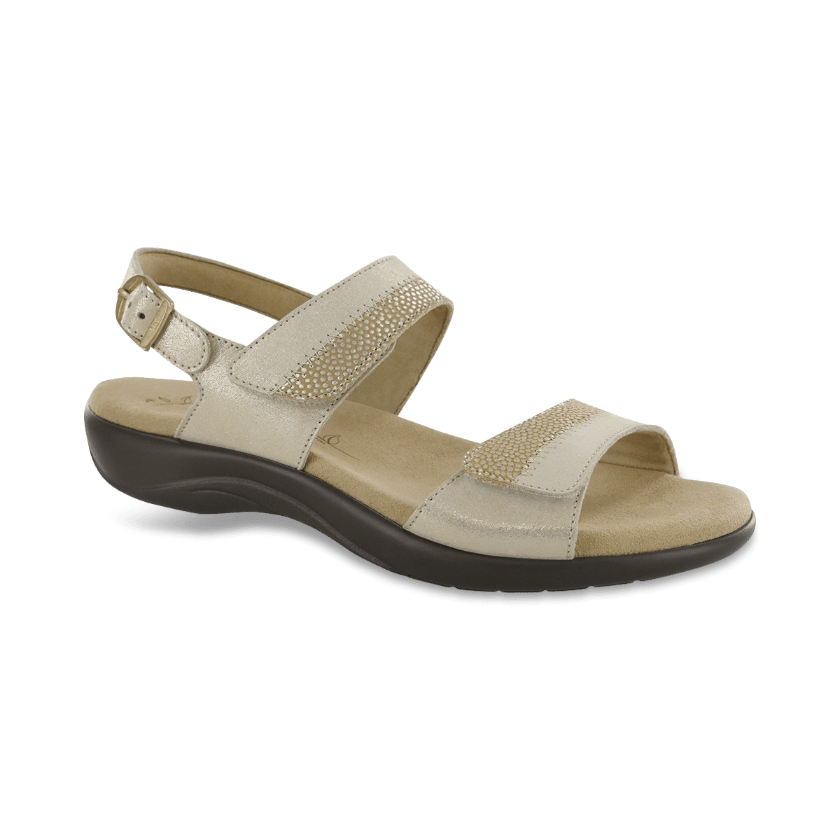 SAS Nudu Slide Sandals Donna – Sandali Con Tomaia In Pelle Nera, Chiusura Regolabile, Tacco Basso, Numero 7 M