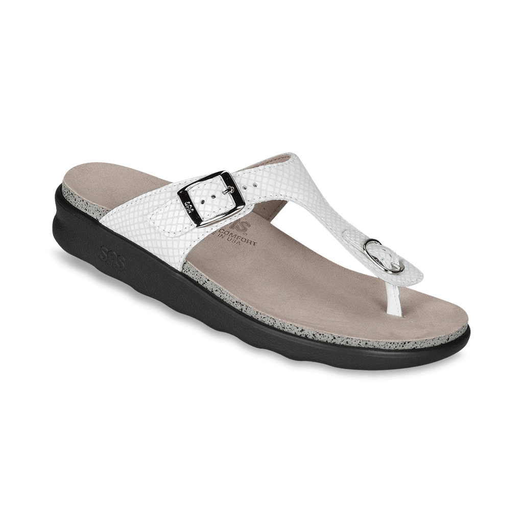 SAS Shoes Sanibel White Snake: Comfort Women's Sandals