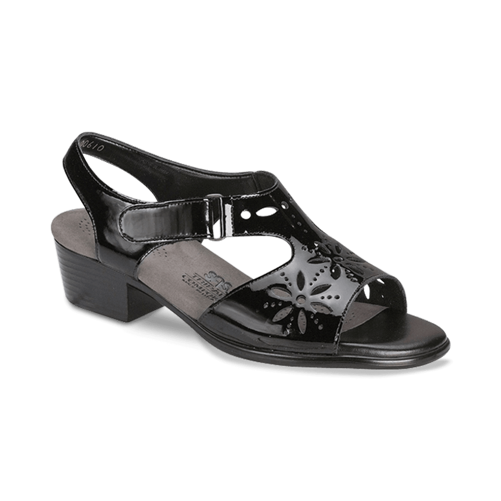 Womens black 2025 patent sandals