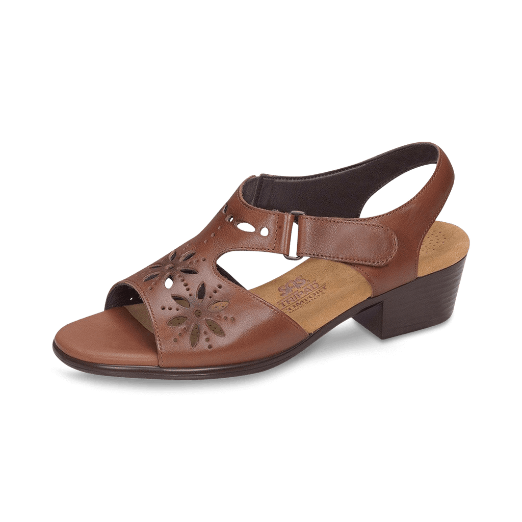 SAS Women's Savanna Heeled Sandals - Genuine Leather, Adjustable Straps, Tripad Comfort